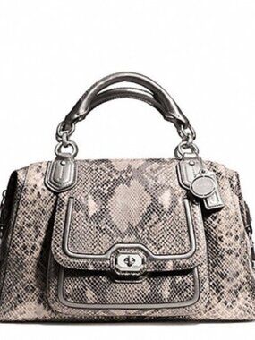 Coach Campell Exotic Python Shoulder Bag Purse
